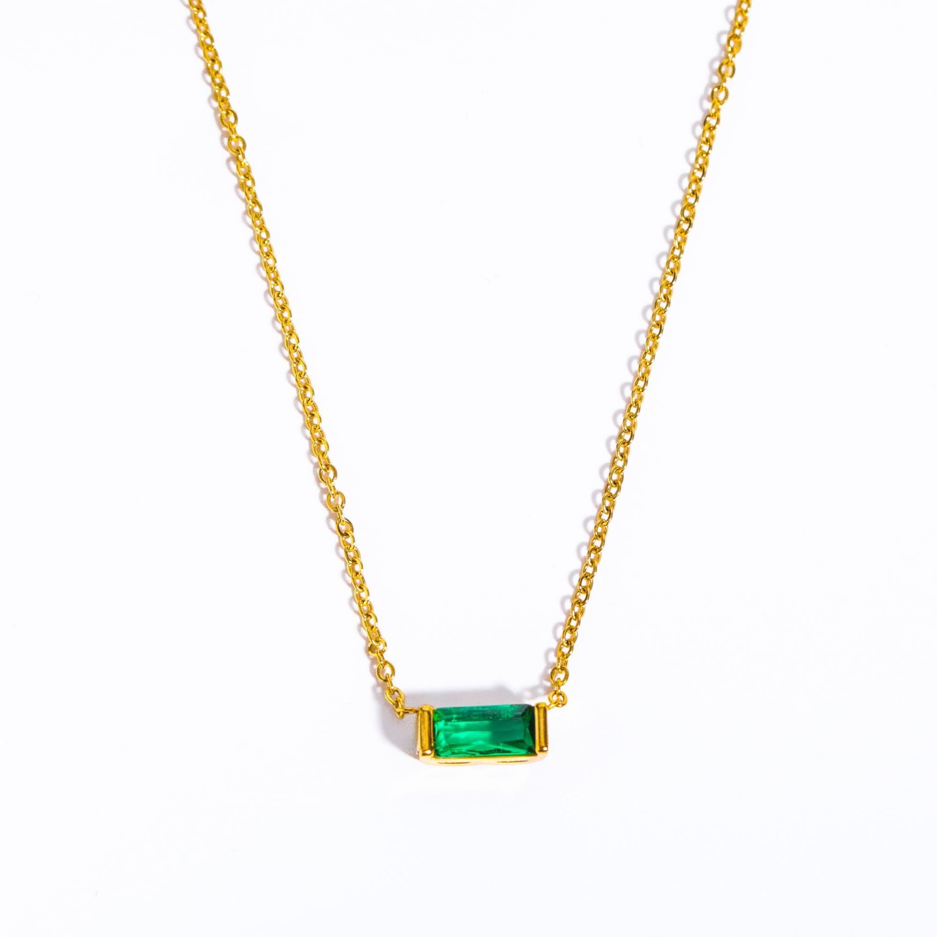 Birthstone Zircon Stainless Steel Necklace