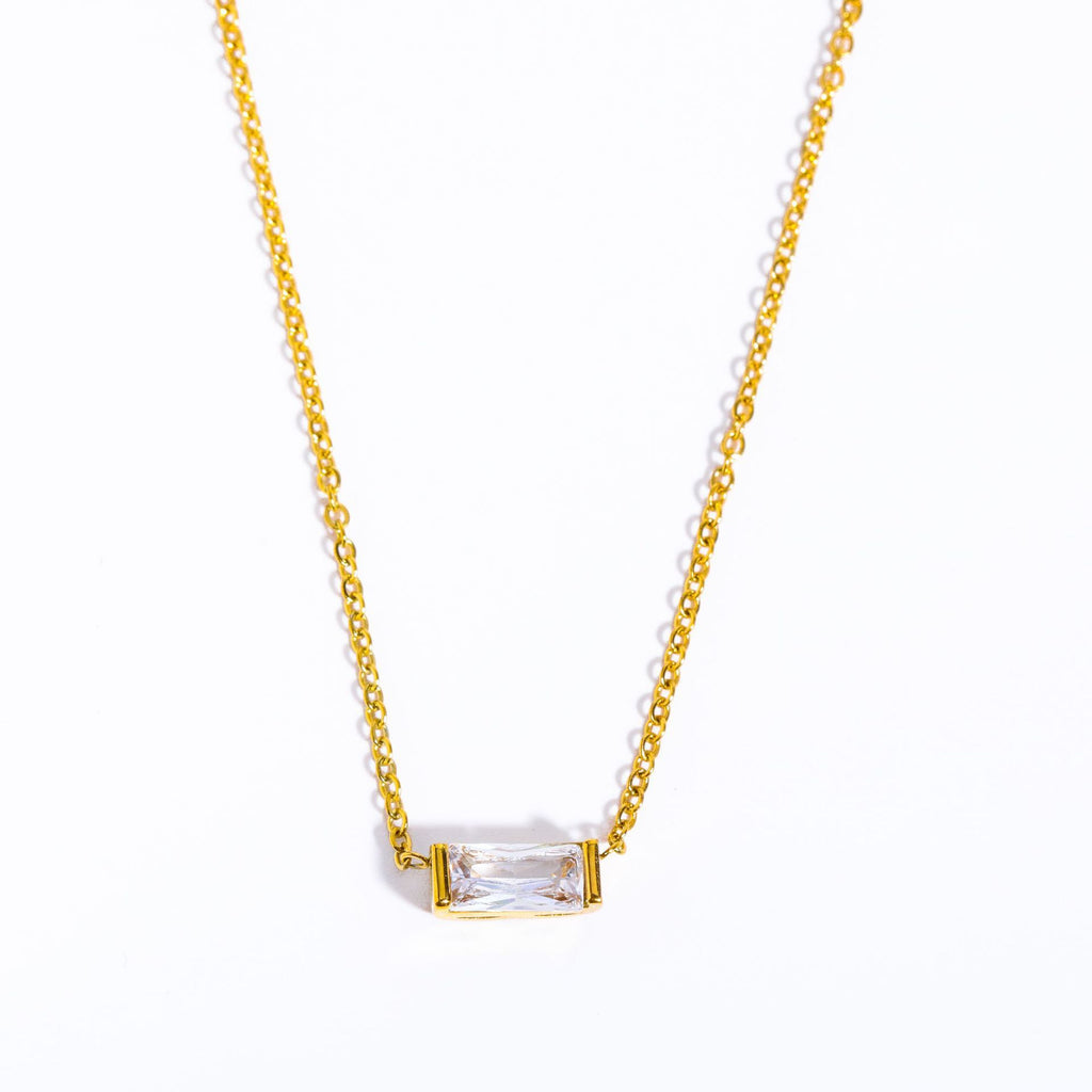 Birthstone Zircon Stainless Steel Necklace