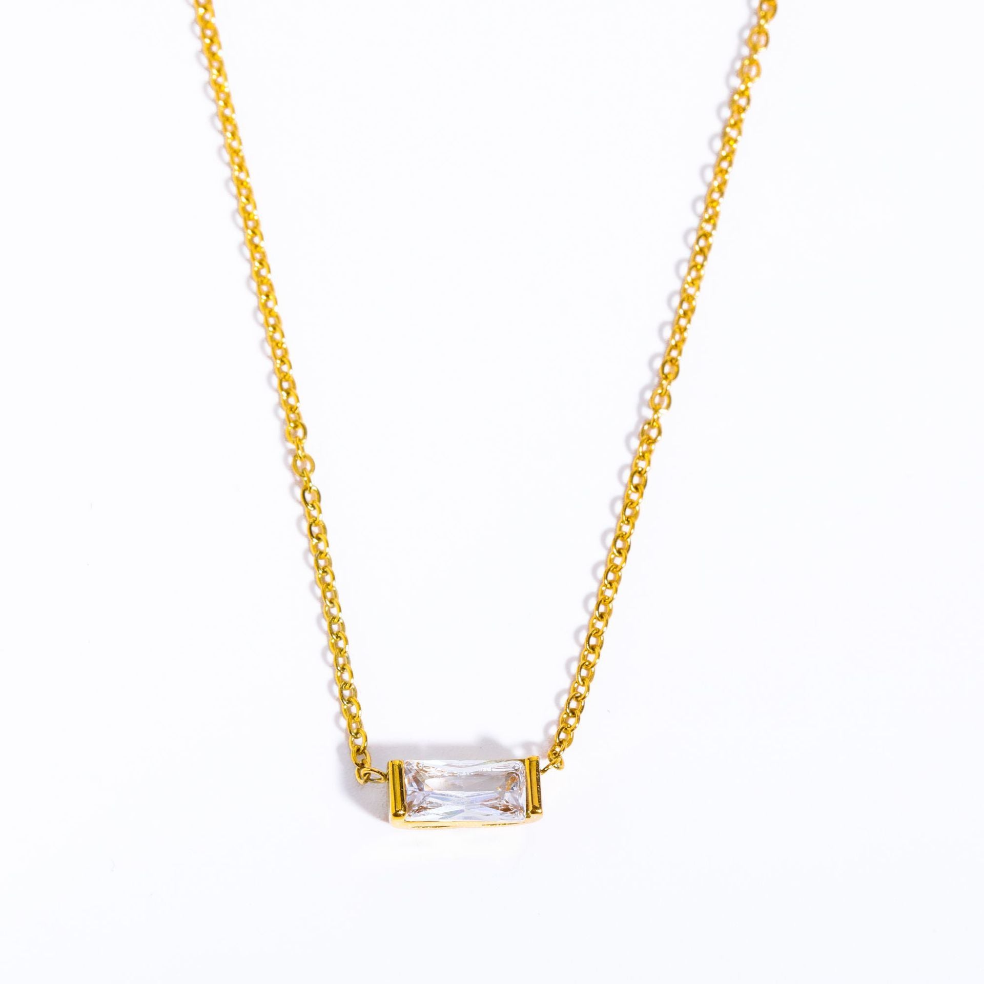 Birthstone Zircon Stainless Steel Necklace