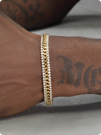14K Gold Tennis Bracelet For Men And Women Hip Hop European And American