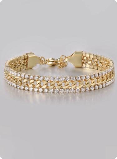 14K Gold Tennis Bracelet For Men And Women Hip Hop European And American