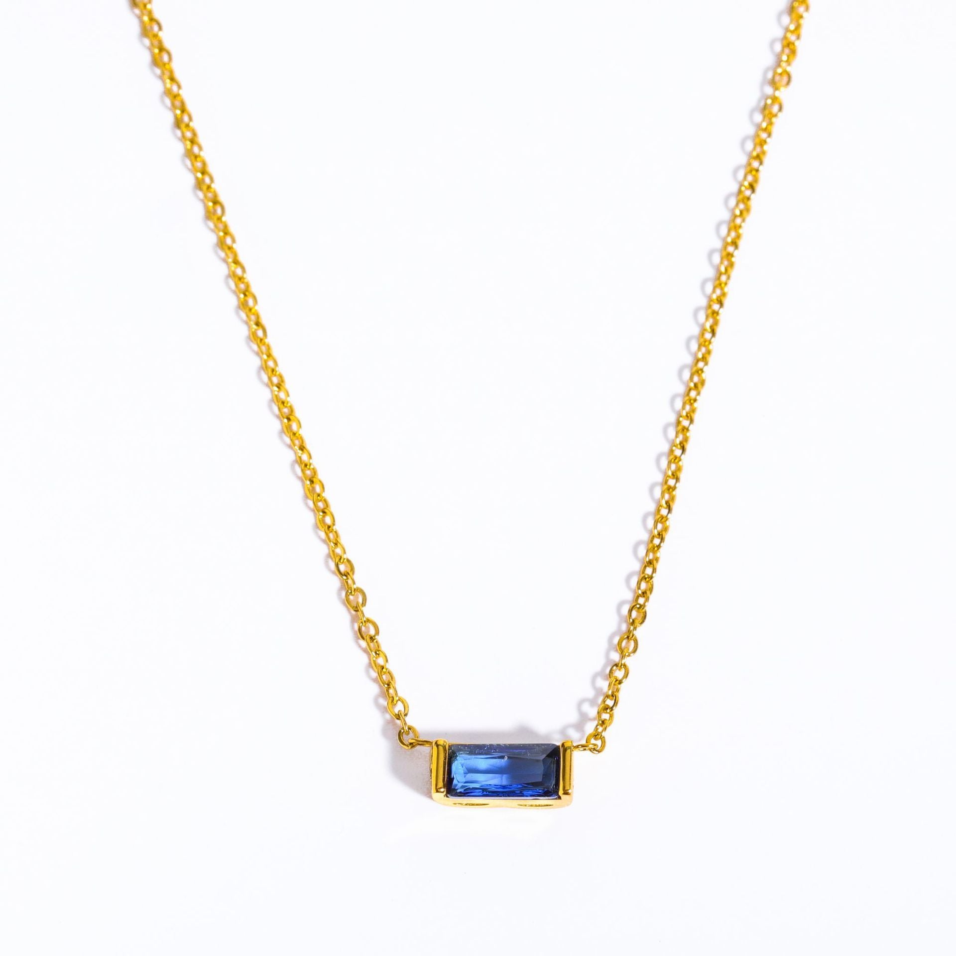 Birthstone Zircon Stainless Steel Necklace