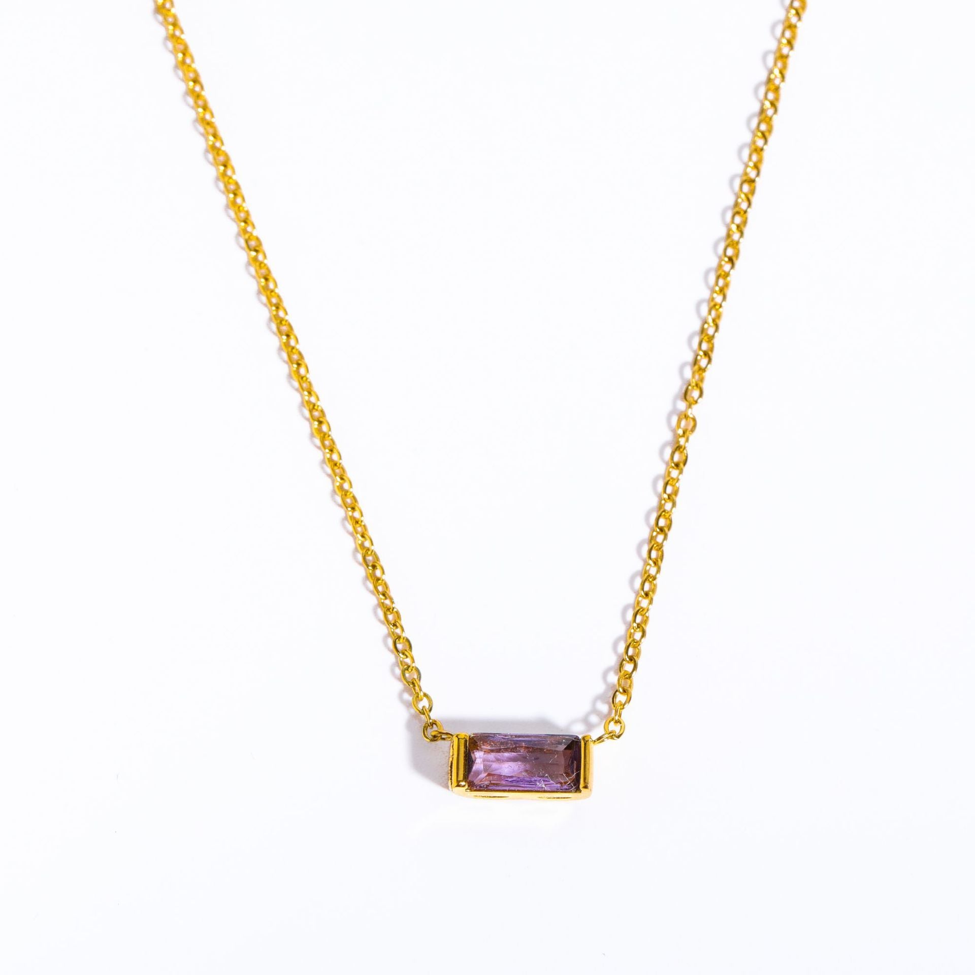 Birthstone Zircon Stainless Steel Necklace