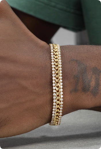 14K Gold Tennis Bracelet For Men And Women Hip Hop European And American