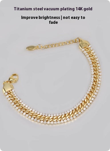 14K Gold Tennis Bracelet For Men And Women Hip Hop European And American