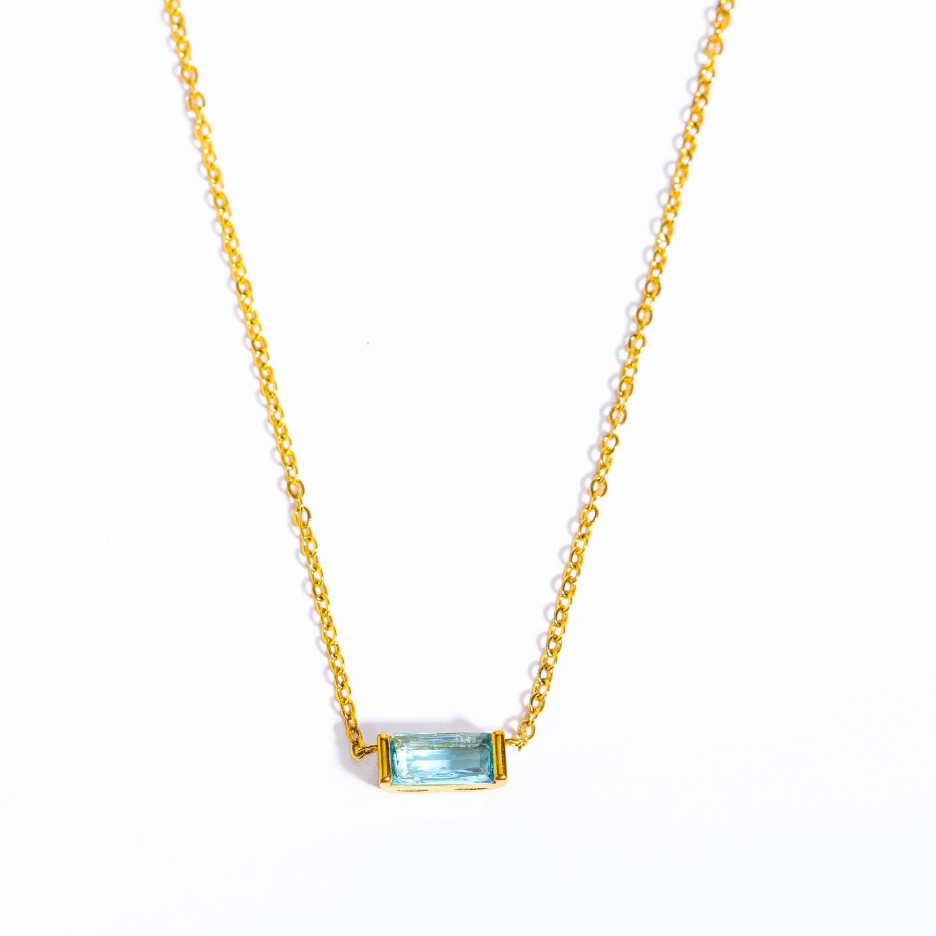 Birthstone Zircon Stainless Steel Necklace