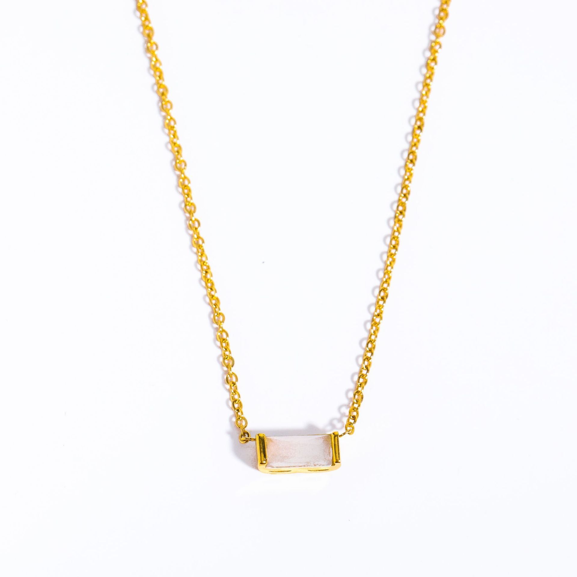 Birthstone Zircon Stainless Steel Necklace